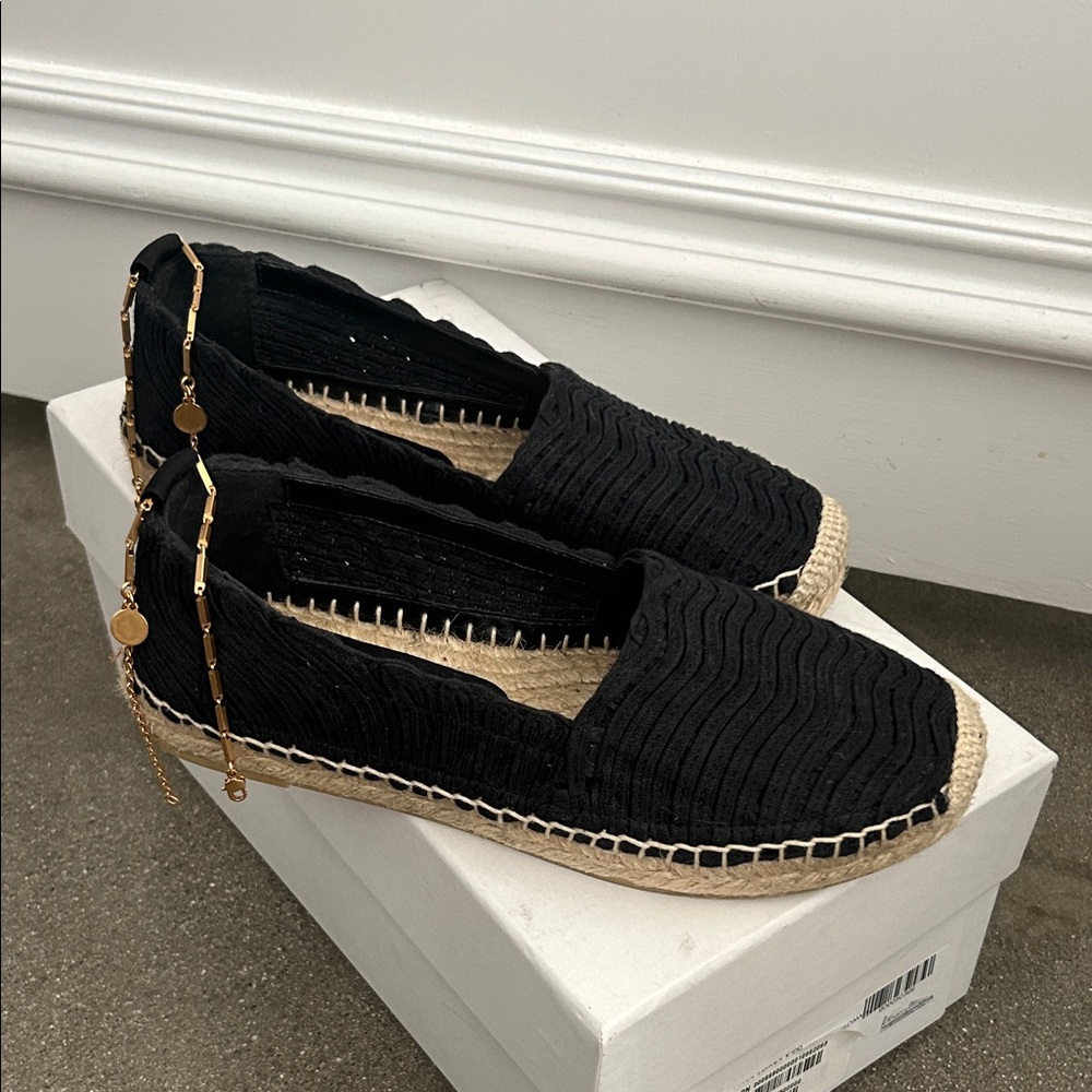 New Stella McCartney Black Espadrille Flats size 5